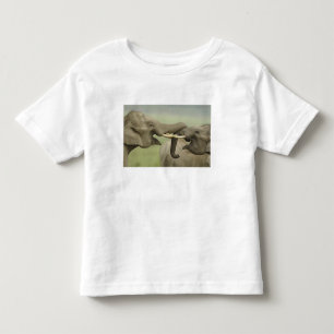 Indiska asiatiska elefanter leker strider t-shirt