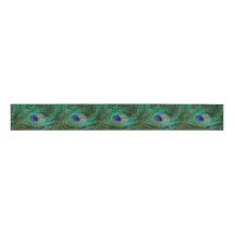 Indiska blå peacock Feather Ribbon