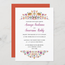 Indiska blomman Elephant Orange Bröllop Inbjudningar