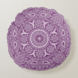 Indiska Blommigten Motif - Lavender och Lila Rund Kudde