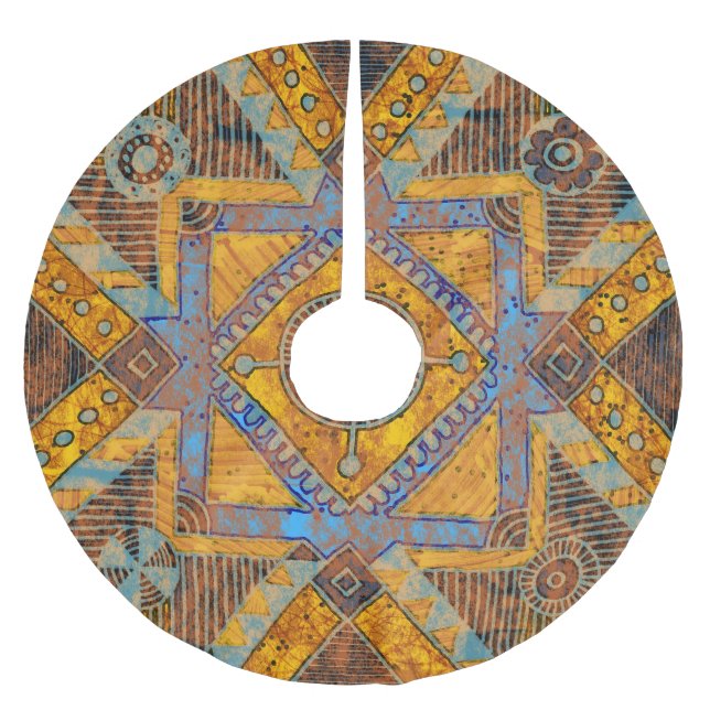 Indiska Blommigten Paisley: Ethnic Medallion. Julgransmatta Borstad Polyester (Framsidan)