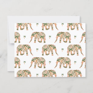 Indiska Blommigten Paisley Ornate Elephants Vykort
