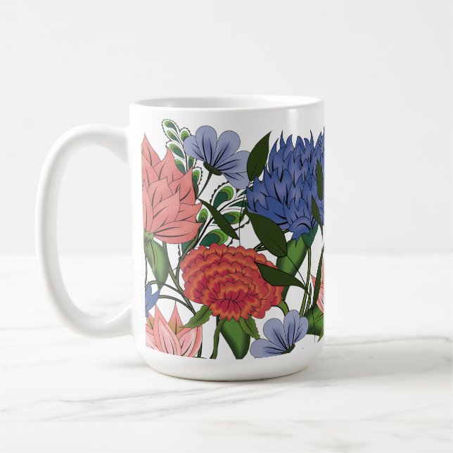 Indiska blommor kaffemugg (Vänster)