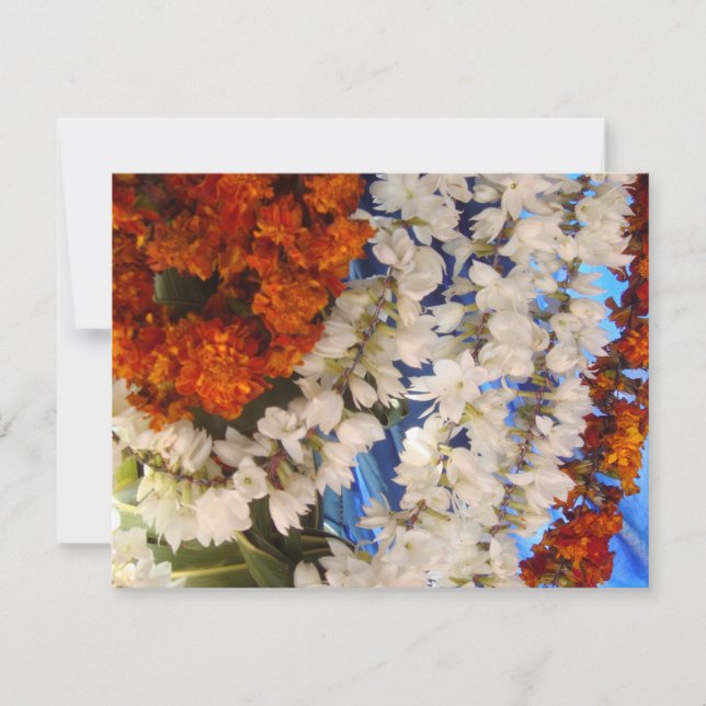 Indiska blomsterkransar inbjudningar (Framsida)