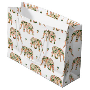 Indiska blomsterpaisley utsmyckade elefanter