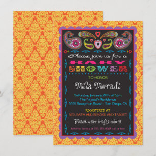 Indiska Bollywood Inspired Baby Shower Inbjudningar
