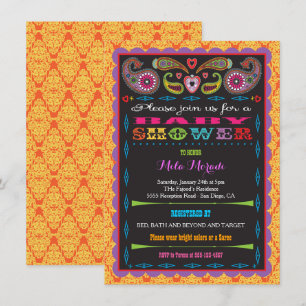 Indiska Bollywood Inspired Baby Shower Inbjudningar