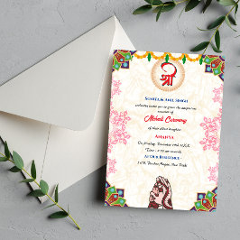 indiska Bride Mehndi Ceremony Ganesha Chakra Inbjudningar
