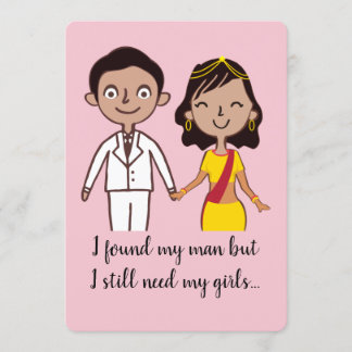 Indiska Bridesmaid - kille och tjej Inbjudningar