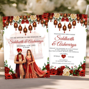 indiska Bröllop Ceremony Roka Hindu Bollywood Inbjudningar