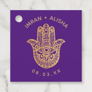 Indiska Bröllop Guld hamsa Henna Enveloppe Seal Gåvor Etiketter