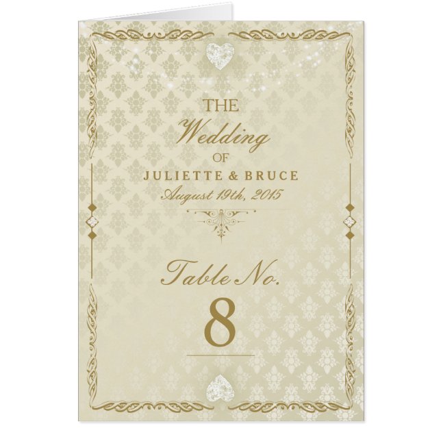 Indiska Bröllop III - Bordsnummer Card OBS Kort (Framsidan)