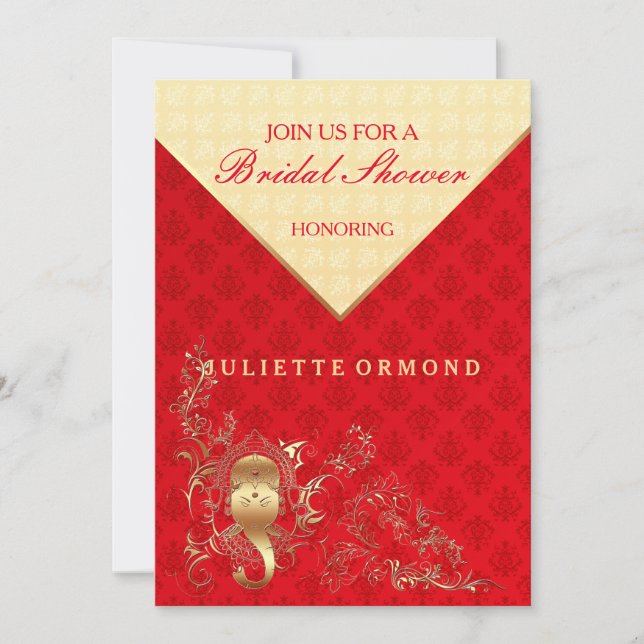 Indiska Bröllop - Inbjudningskort för möhippan (Framsida)