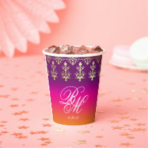 Indiska Bröllop Monogram Rosa Lila Orange