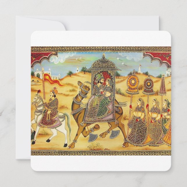 Indiska bröllop-processionen på kameler (Framsida)