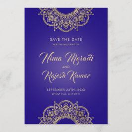Indiska Bröllop, Spara datum, Lila och Guld Datumet