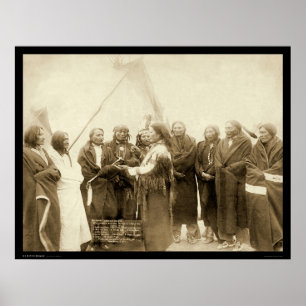 Indiska chefer med general Miles SD 1891 Poster