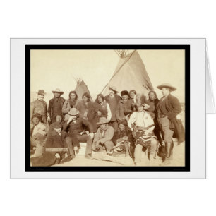 Indiska chefer och amerikanska Officieller SD 1891 Hälsningskort