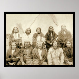 Indiska chefer vid gräs Ridge Agency SD 1891 Poster