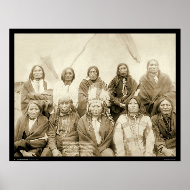 Indiska chefer vid gräs Ridge Agency SD 1891 Poster (Framsidan)