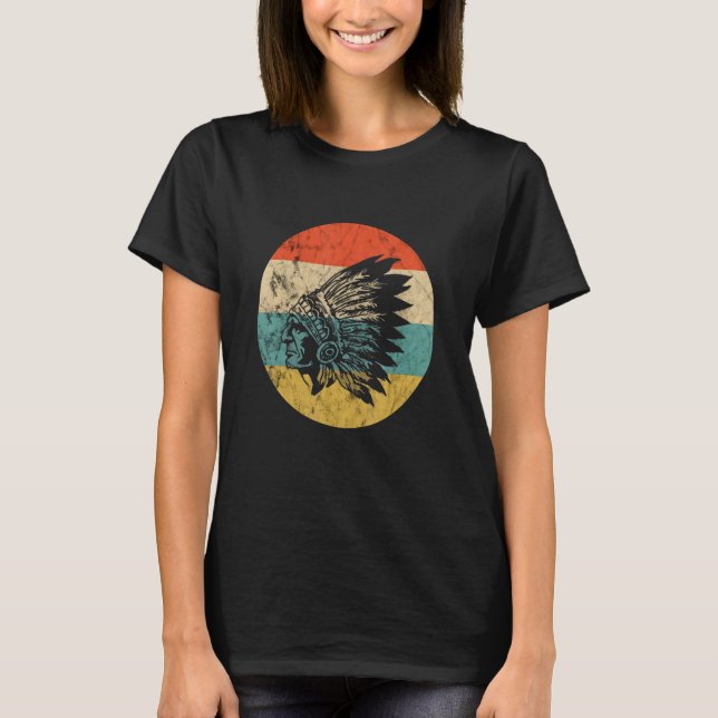 Indiska chefshögkvarteret Retro Vintage Native Ame T Shirt (Framsida)