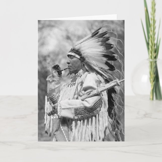 Indiska Chief Whirlwind Soldier, 1925 Kort (Framsida)
