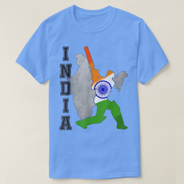 Indiska Cricket Jersey India Cricket Team Älskare  T Shirt (Design framsida)