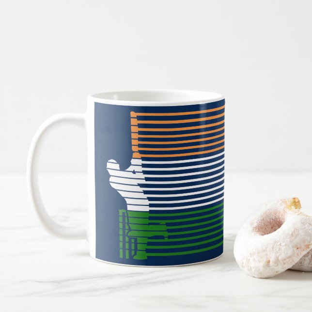 Indiska cricket med indiska Flagga Stroke Gift  Kaffemugg (Med munk)