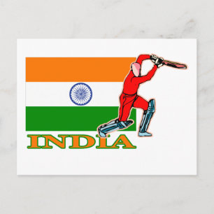 Indiska Cricket Player Vykort