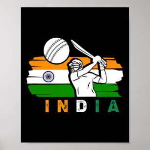 Indiska Cricket Spelare Team Cricket Fans Indien C Poster