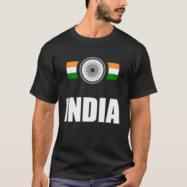 Indiska Cricket-supportrar Jersey India Cricket Fl T Shirt (Framsida)