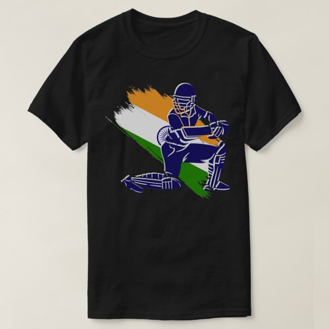 Indiska cricketspelare t shirt (Design framsida)