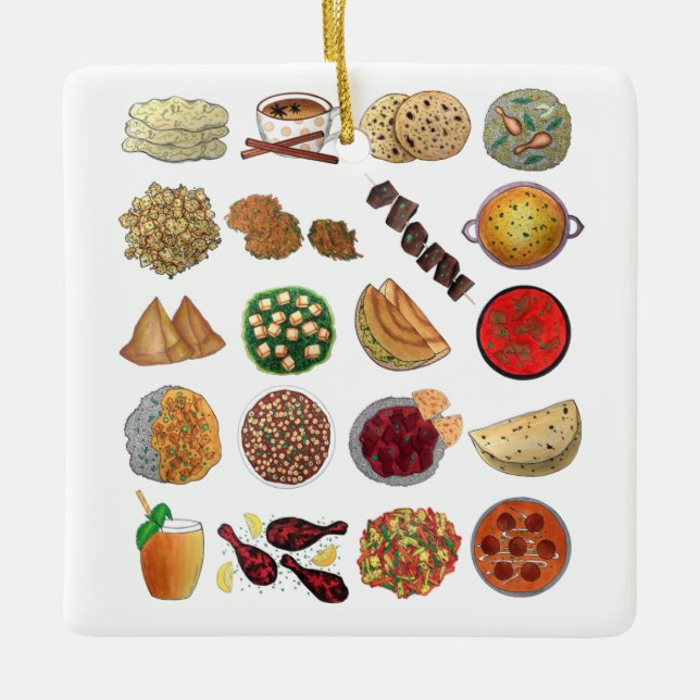 Indiska Cuisineet Food of India Restaurant Dods Julgransprydnad Keramik (Framsida)