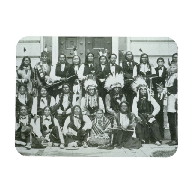 Indiska delegationen med siouxledare i Washington  Magnet (Horisontell)