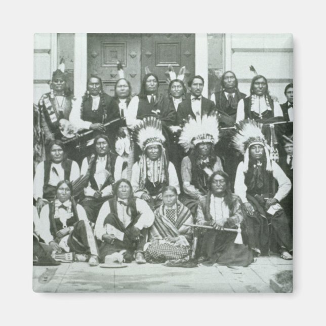 Indiska delegationen med siouxledare i Washington  Magnet (Framsidan)