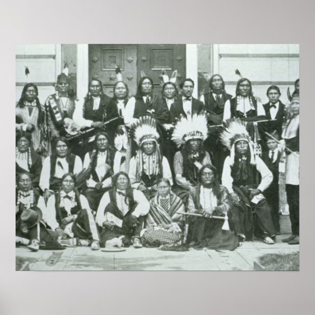 Indiska delegationen med siouxledare i Washington  Poster (Framsidan)