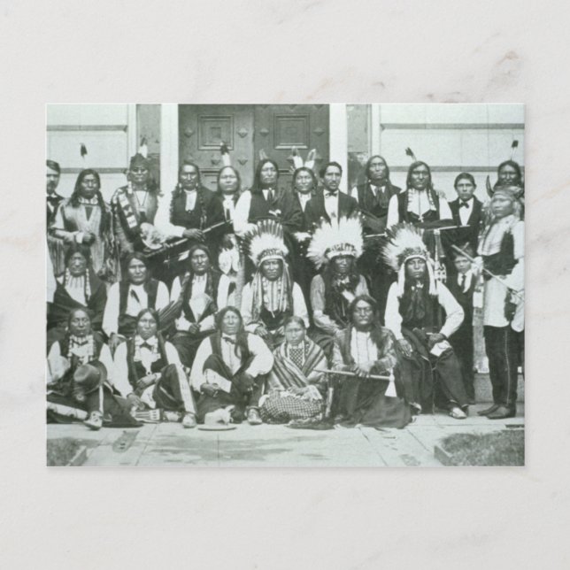 Indiska delegationen med siouxledare i Washington  Vykort (Framsida)