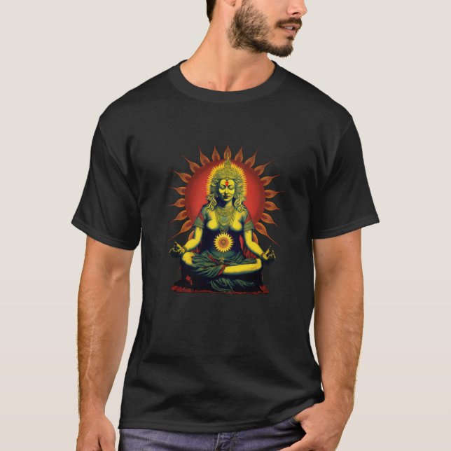 Indiska Diety Hindu Andlig Zen Buddha T Shirt (Framsida)