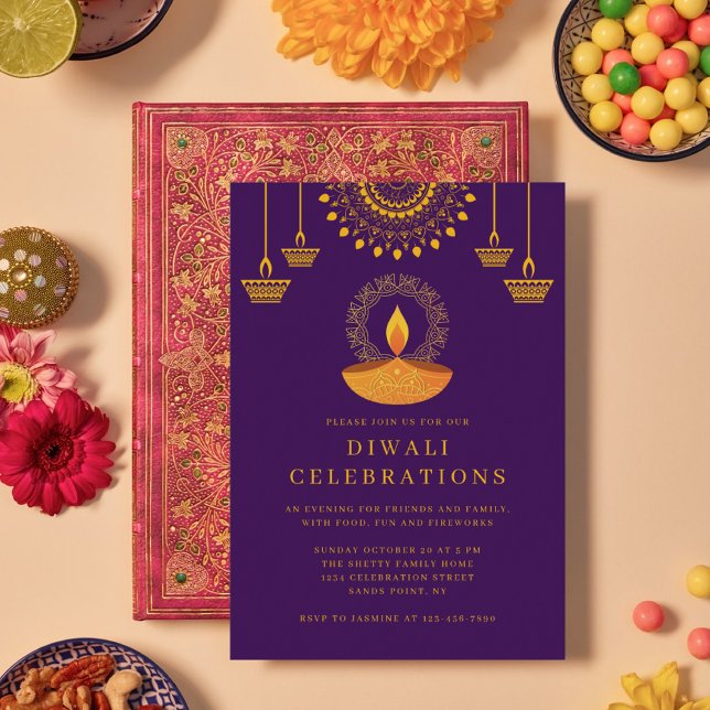 Indiska Diwali-festivalen i Ljus Firande Inbjudningar (Skapare uppladdad)