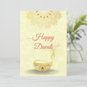 Indiska Diwali Festive Diya med Mandala Julkort