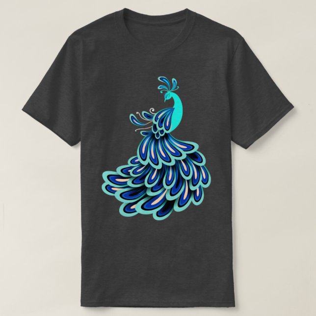 Indiska djur av prydnadsfåglar Gift Peacock T Shirt (Design framsida)