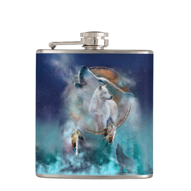 Indiska drömmakare och stamskalle av etnisk härkom fickplunta (Framsidan)