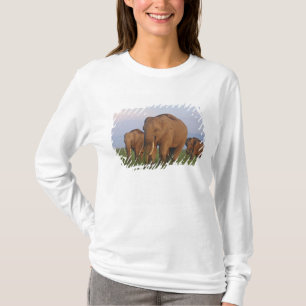 Indiska elefanter i gräsmarken tee shirt