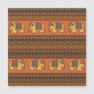 Indiska elefanter, Orange Traditional Seamless.