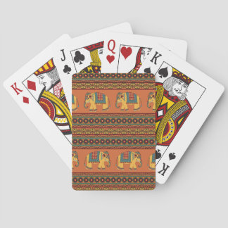 Indiska elefanter, Orange Traditional Seamless. Casinokort