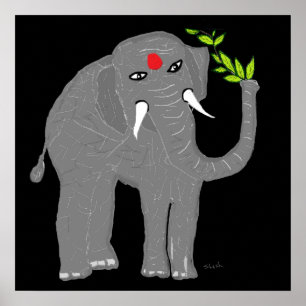 indiska Elephant Poster