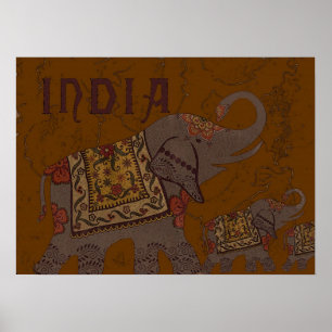 indiska Elephant Poster