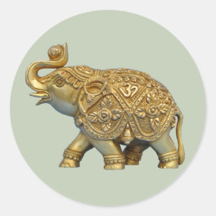 Indiska Elephant Sticker Runt Klistermärke
