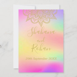 Indiska färgade Guld Färg Modern Chic Bröllop Inbjudningar