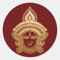 Indiska festivalen Durga Maa Hindu God Guld Red